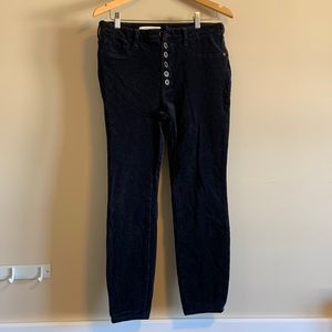 Anthropology Blue Velvet Jeggings